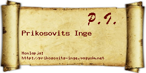 Prikosovits Inge névjegykártya
